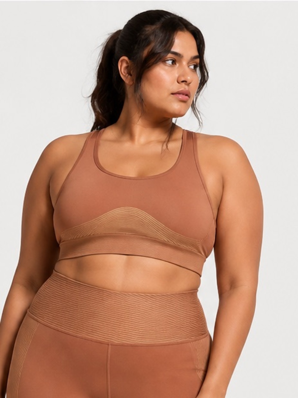 Victoria's Secret Brown & Gold Essential Shine Racerback Sports Bra XL